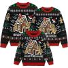 imageSimplee kids Ugly Christmas Sweater Family Matching Outfits for Holiday Party Knitted PulloverBlack Wooden House
