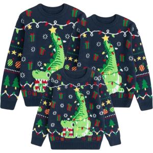 imageCuripeer Ugly Family Matching Christmas Sweaters Men Women Kids Knitted Pullover Outfits Party HolidayBcrocodilenavy Blue