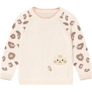 imageSimplee kids Baby Girl Knit Sweater with Bear in The Pocket Toddler Pullover Sweater Cute Fall Winter ClothesDcat