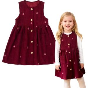 imageSimplee kids Baby Girls Peter Pan Collar Dress Long Sleeve Dress for Winter Autumn 12M6TAared