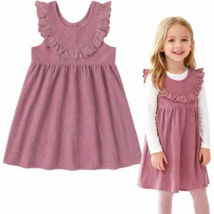 imageSimplee kids Baby Girls Peter Pan Collar Dress Long Sleeve Dress for Winter Autumn 12M6TAbdeep Pink