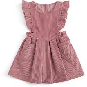 imageSimplee kids Toddler Girl Dress Girls Corduroy Sleeveless Dress for Fall 3M10TOfalln Grey Pink
