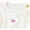 imageSimplee kids Baby Pullover Sweater Valentines Outfit Love Embroidery Knit Sweaters Coat for Autumn Fall and WinterWhite Argyle Flower