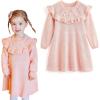 imageSimplee kids Baby Girls Long Sleeve Girl Dresses Knit Sweater Dress Playwear Dresses Casual Dresses for Fall Winter Pink