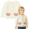 imageSimplee kids Baby Sweater Cardigan Jacquard CableKnit Spring Coat Long Sleeve Cardigan for Baby GirlAbeige