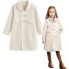 imageSimplee kids Girls Dress Coat Lapel Button Winter Jackets Coats Long Sleeve Outerwear with Pockets 414YearApricota