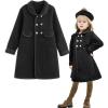 imageSimplee kids Girls Dress Coat Lapel Button Winter Jackets Coats Long Sleeve Outerwear with Pockets 414YearBlacka