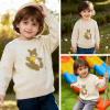 imageSimplee kids Baby Girl Knit Sweater with Bear in The Pocket Toddler Pullover Sweater Cute Fall Winter ClothesFembroidered Kangaroo