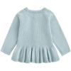 imageSimplee kids Baby Girl Knitted Cardigan Dress Sweaters Embroidered Flowers Toddler Girl Long Hem Cardigan