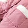imageSimplee kids Baby Infant Girls Snowsuit Winter Hooded Footed Warm Jumpsuit Outerwear with Gloves for 324 MonthAdarkpink