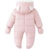imageSimplee kids Baby Infant Girls Snowsuit Winter Hooded Footed Warm Jumpsuit Outerwear with Gloves for 324 MonthEpink