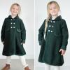 imageSimplee kids Girls Dress Coat Lapel Button Winter Jackets Coats Long Sleeve Outerwear with Pockets 414YearDark Green