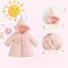imageSimplee kids Toddler Winter Coat Baby Girl Jacket With Hood Warm Newborn OuterwearPink