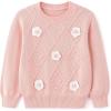 imageSimplee kids Baby Girl Knit Sweater Round Neck Long Sleeve Toddler Pullover Sweatshirt Fall Winter Clothes 2T6TAapink