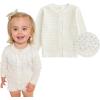 imageSimplee kids Baby Girl White Sweater Knitted Cardigan for Toddler 17Years Open Front Coats Spring Summer Kids Solid Jacket White 1218Months
