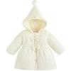 imageSimplee kids Toddler Winter Coat Baby Girl Jacket With Hood Warm Newborn OuterwearWhite
