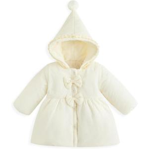 imageSimplee kids Toddler Winter Coat Baby Girl Jacket With Hood Warm Newborn OuterwearWhite
