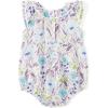 imageSimplee kids Baby Girls Summer Romper Onesie Infant Newborn Floral Ruffled Sleeveless BodysuitAblue