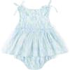 imageSimplee kids Baby Girls Summer Romper Onesie Infant Newborn Floral Ruffled Sleeveless BodysuitBlue Tulle