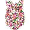 imageSimplee kids Baby Girls Summer Romper Onesie Infant Newborn Floral Ruffled Sleeveless BodysuitBorange