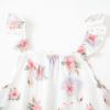 imageSimplee kids Baby Girls Summer Romper Onesie Infant Newborn Floral Ruffled Sleeveless BodysuitFlpink