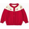 imageSimplee kids Baby Sweater Animal Leopard Printed Baby Cardigan for Autumn FallAcherry Red