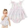 imageSimplee kids Baby Girls Summer Romper Onesie Infant Newborn Floral Ruffled Sleeveless BodysuitPink Tulle