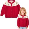 imageSimplee kids Baby Sweater Animal Leopard Printed Baby Cardigan for Autumn FallAcherry Red
