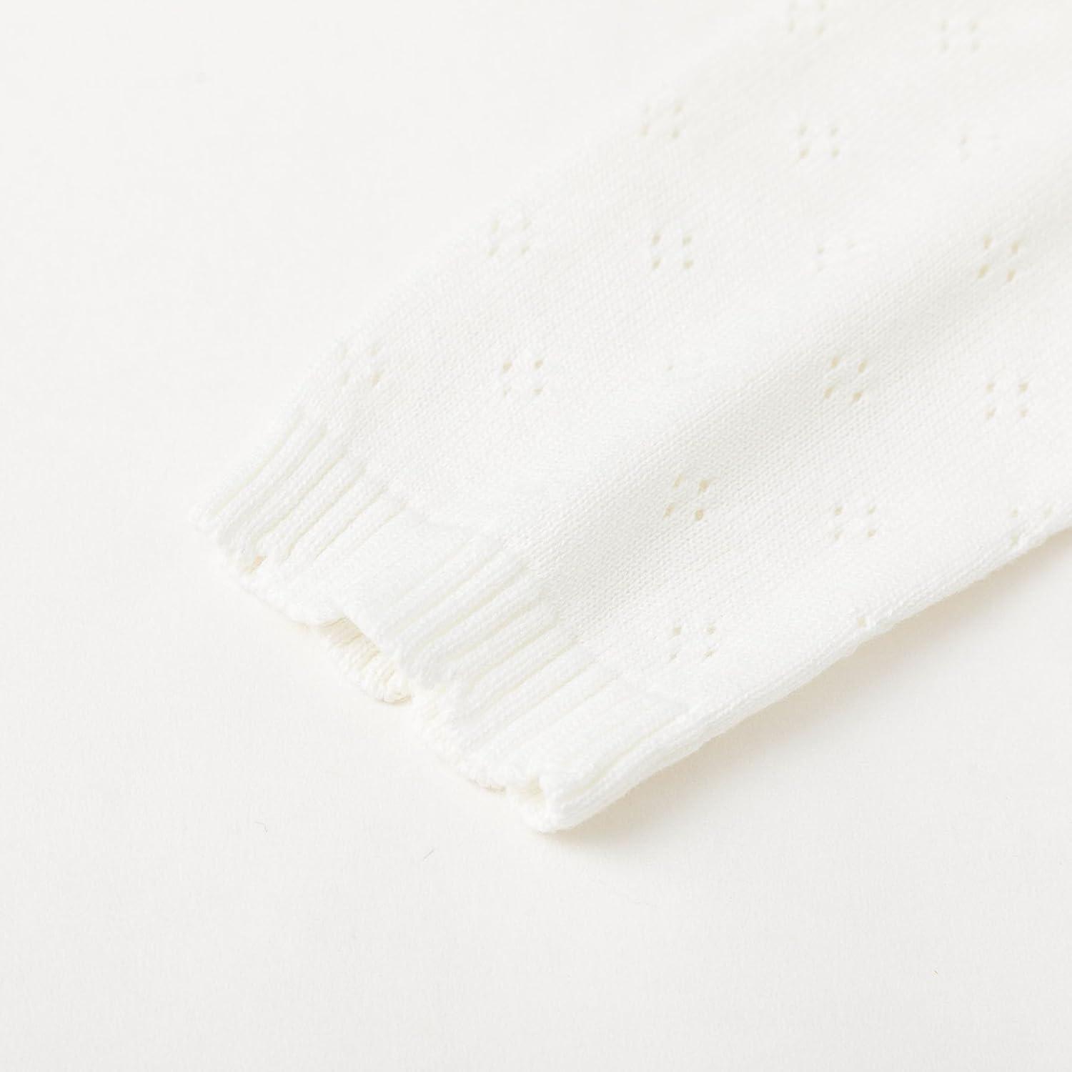 imageSimplee kids Baby Girl Knit Cardigan Sweater Cream Cotton Autumn CoatAwhite Strawberry