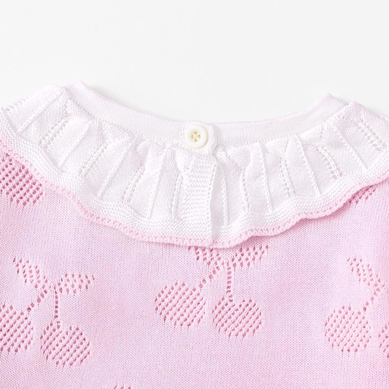 imageSimplee kids Baby Girl Outfits Baby Girls Knit Romper Long Sleeve Romper Cherry Print Romper Outfit for Fall SpringPurple