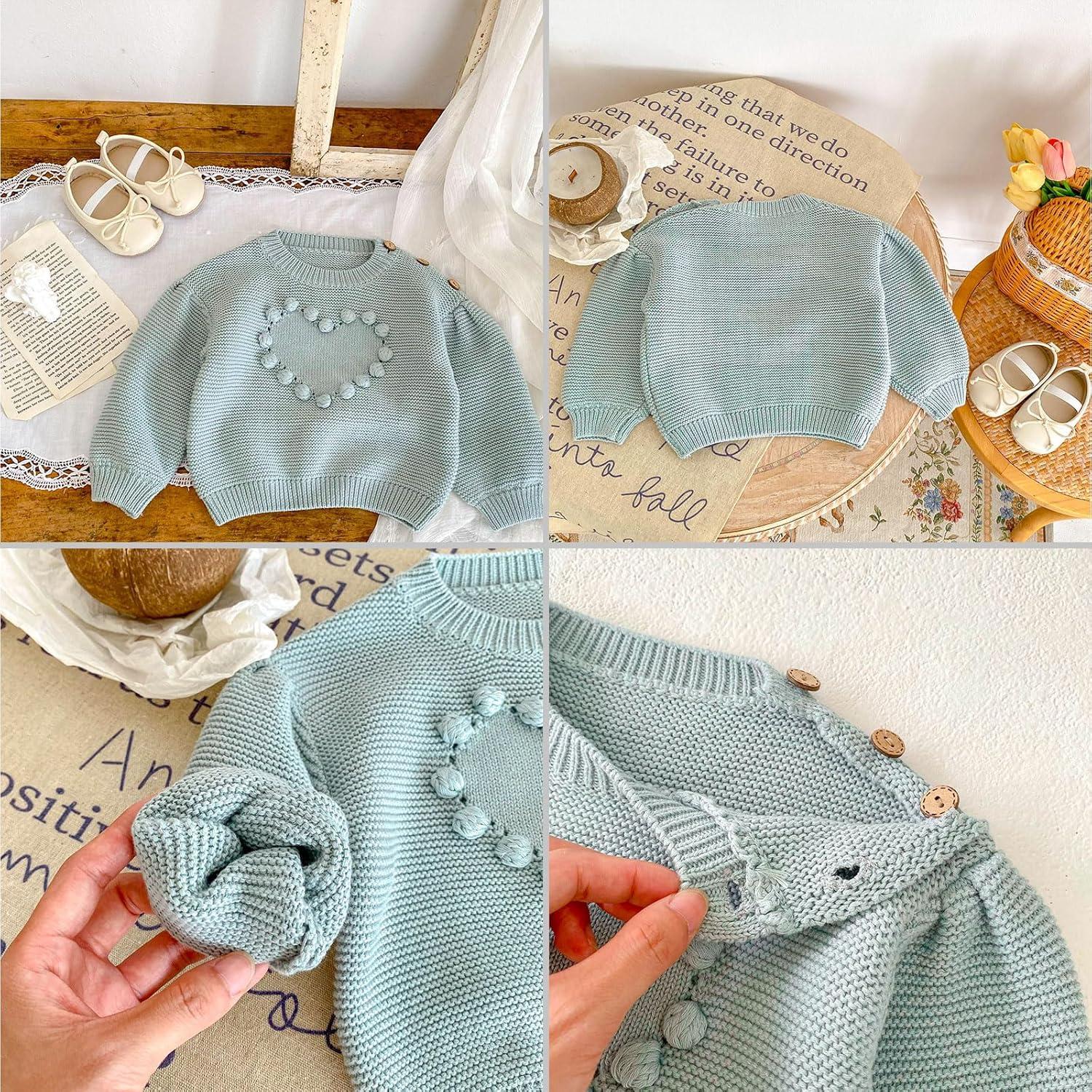 imageSimplee kids Baby Pullover Sweaters Heart Knit Sweater Coat for Autumn Fall and Winter 3M3TAaagrayish Blue