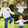 imageSimplee kids Baby Girl Knit Cardigan Sweater Cream Cotton Autumn CoatAwhite Strawberry