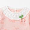 imageSimplee kids Baby Girl Outfits Baby Girls Knit Romper Long Sleeve Romper Cherry Print Romper Outfit for Fall SpringPink