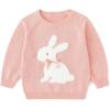 imageSimplee kids Baby Pullover Sweater Valentines Outfit Love Embroidery Knit Sweaters Coat for Autumn Fall and WinterPink Rabbit