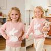 imageSimplee kids Baby Pullover Sweater Valentines Outfit Love Embroidery Knit Sweaters Coat for Autumn Fall and WinterPink Rabbit