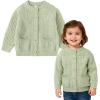 imageSimplee kids Baby Cardigan Cable Knit Toddler Cardigan Long Sleeve Fall Winter Open Front Knit SweatersCbean Paste Green