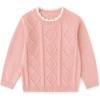 imageSimplee kids Toddler Girl Sweater Baby Knit Sweater Pullover Embroidered Sweatshirt for Fall and Winter Pink 5T