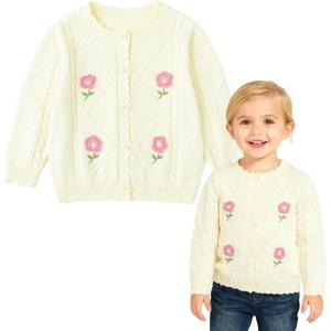 imageSimplee kids Baby Sweater Animal Leopard Printed Baby Cardigan for Autumn FallAflower Beige