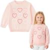 imageSimplee kids Baby Pullover Sweater Valentines Outfit Love Embroidery Knit Sweaters Coat for Autumn Fall and WinterPink Hearts