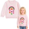 imageSimplee kids Baby Pullover Sweater Valentines Outfit Love Embroidery Knit Sweaters Coat for Autumn Fall and WinterPink Rainbow