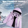 image:imageSimplee kids Girls Waterproof Snow Jacket Fleece Winter Windproof Ski Jackets for Toddler Girls Hooded Warm CoatFpurple