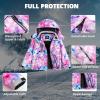 image:imageSimplee kids Girls Waterproof Snow Jacket Fleece Winter Windproof Ski Jackets for Toddler Girls Hooded Warm CoatMpink Purple Universe