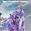 image:imageSimplee kids Girls Waterproof Snow Jacket Fleece Winter Windproof Ski Jackets for Toddler Girls Hooded Warm CoatOpurple Graffiti