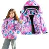 image:imageSimplee kids Girls Waterproof Snow Jacket Fleece Winter Windproof Ski Jackets for Toddler Girls Hooded Warm CoatMpink Purple Universe