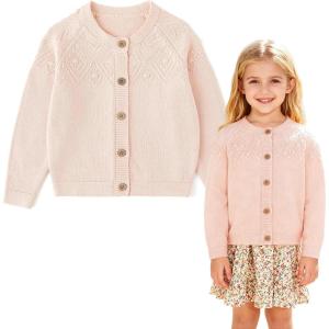 image:imageSimplee kids Baby Cardigan Cable Knit Toddler Cardigan Long Sleeve Fall Winter Open Front Knit SweatersClight Pink