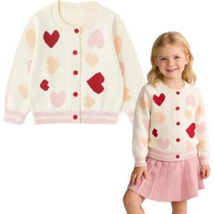 image:imageSimplee kids Baby Cardigan Cable Knit Toddler Cardigan Long Sleeve Fall Winter Open Front Knit SweatersDcolored Hearts
