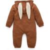 image:imageSimplee kids Animal Bunny Baby Easter Romper Long Ear Rabbit Hoodie Romper Jumpsuit with Zipper8brown