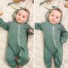 image:imageSimplee kids Animal Bunny Baby Easter Romper Long Ear Rabbit Hoodie Romper Jumpsuit with Zipper9green