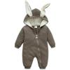 image:imageSimplee kids Animal Bunny Baby Easter Romper Long Ear Rabbit Hoodie Romper Jumpsuit with Zipper11coffee
