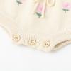 image:imageSimplee kids Baby Girl Knit Romper Fall Sleeveless Pompoms Rompers Newborn Little Girl Overall Jumpsuit OutfitsAbeige Floral